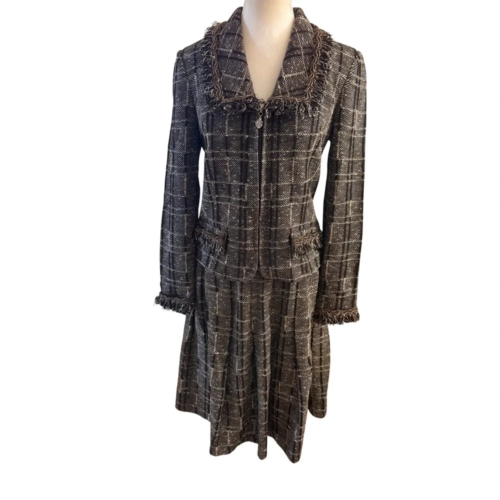 ST JOHN Collection‎ Tweed Skirt Jacket Suit Set Size 6